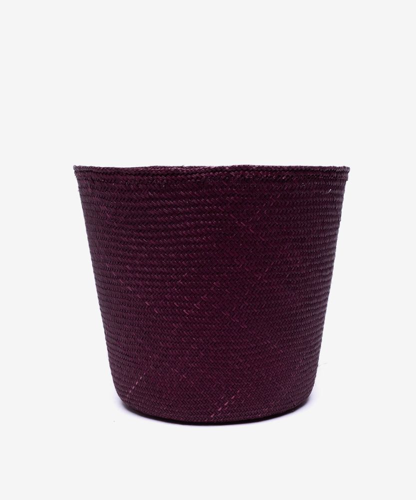 TRASH BIN / FLOWER POT M - PLAIN AUBERGINE
