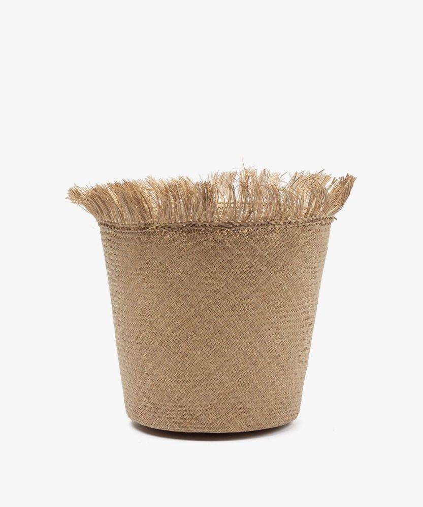 BASKET M WITH FRINGES - TOASTED