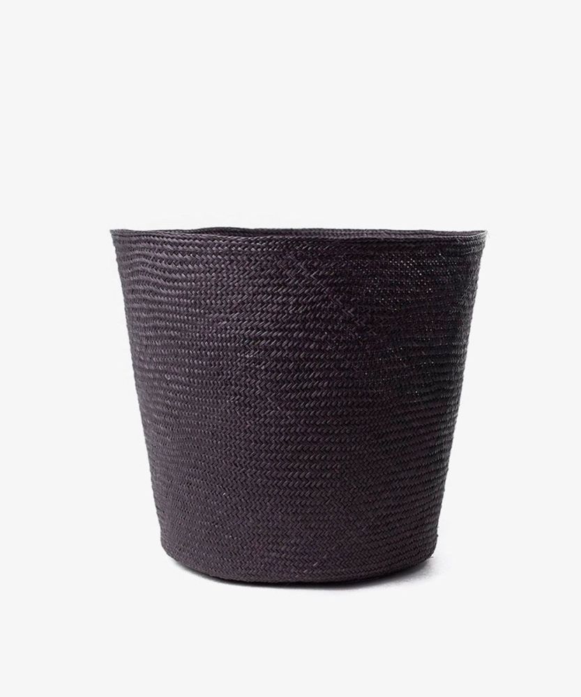 TRASH BIN / FLOWER POT  L - PLAIN BLACK