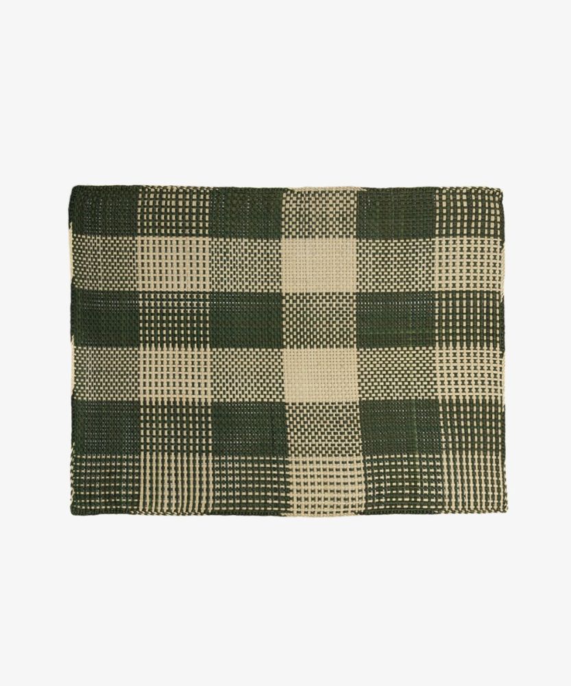 INDIVIDUAL RECTANGULAR-  1 UNID - BEIGE & VERDE OSCURO