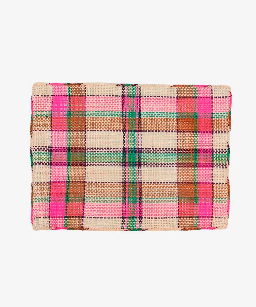 Individual rectangular - 1 unidad - BLANCO, MARRÓN Y fucsia