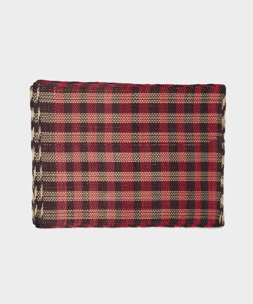 INDIVIDUAL RECTANGULAR IRACA- SET 4 - MARRÓN Y ROJO