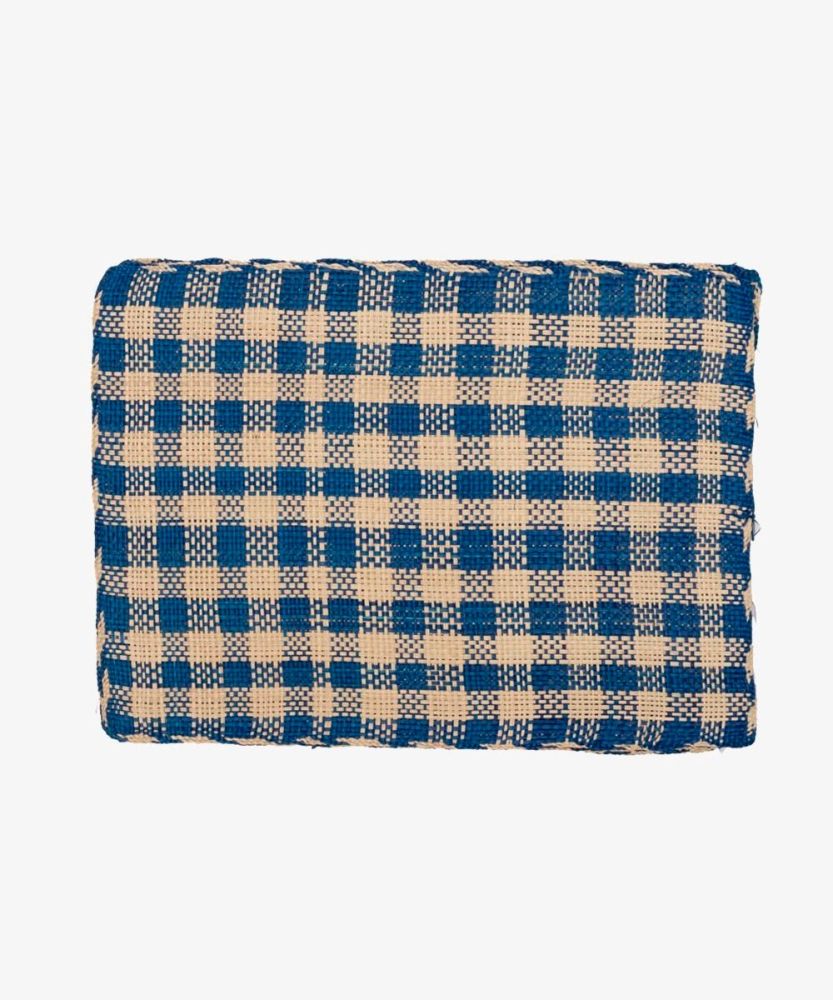 INDIVIDUAL RECTANGULAR IRACA- SET 4 - AZUL Y BEIGE