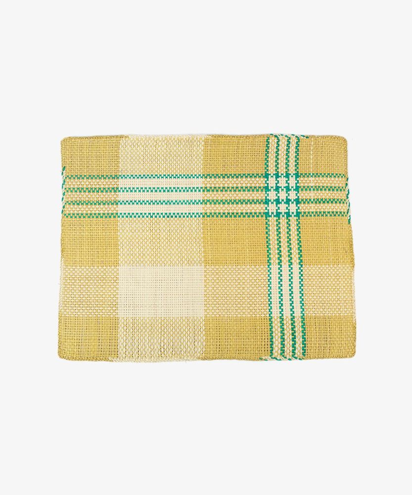 Rectangular placemat - 1 UNIT - TURQUOISE & BEIGE