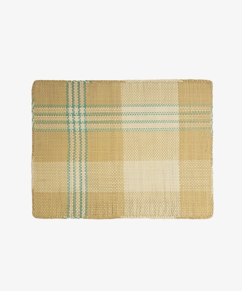 Rectangular placemat - 1 UNIT - TURQUOISE & BEIGE