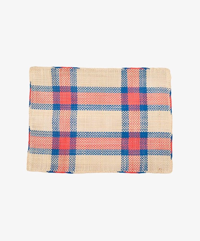 INDIVIDUAL RECTANGULAR -  1 UNIDAD - BEIGE, ROJO Y AZUL
