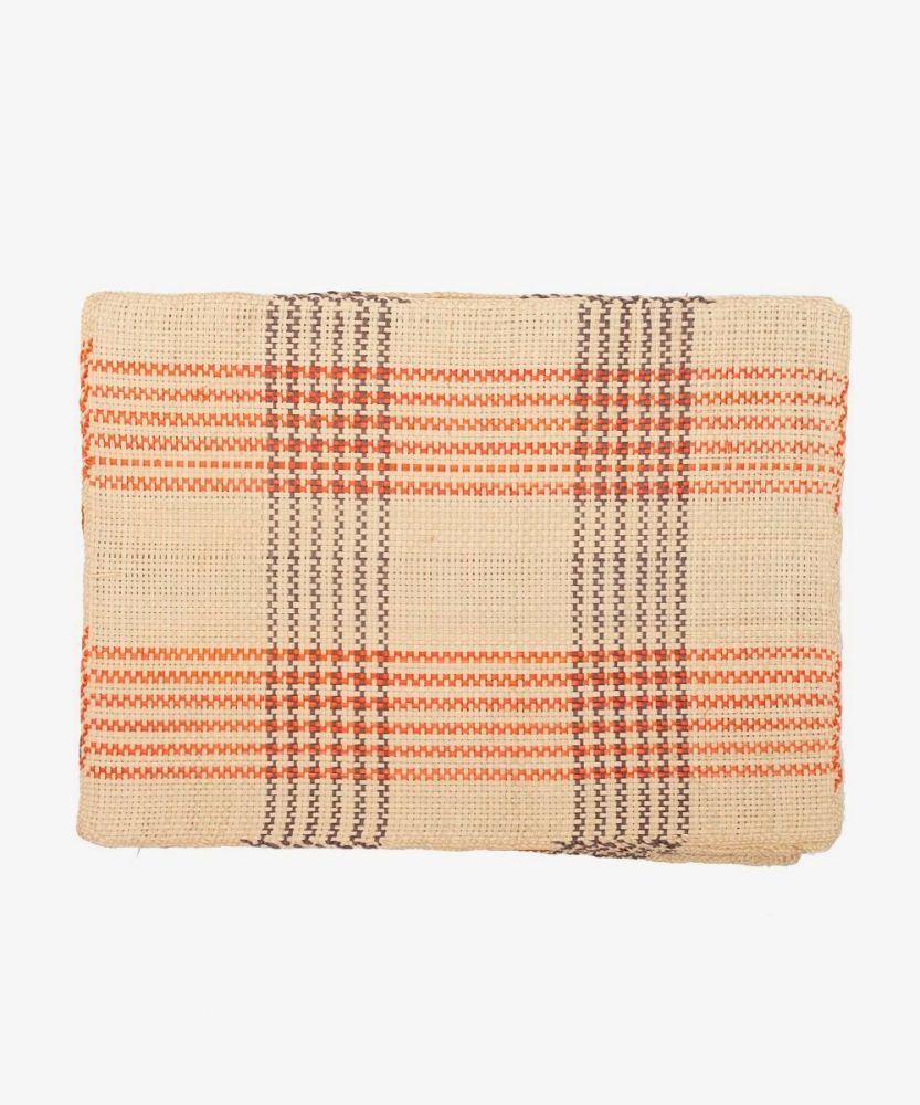 INDIVIDUAL RECTANGULAR -  1 UNID - BEIGE, NARANJA Y GRIS
