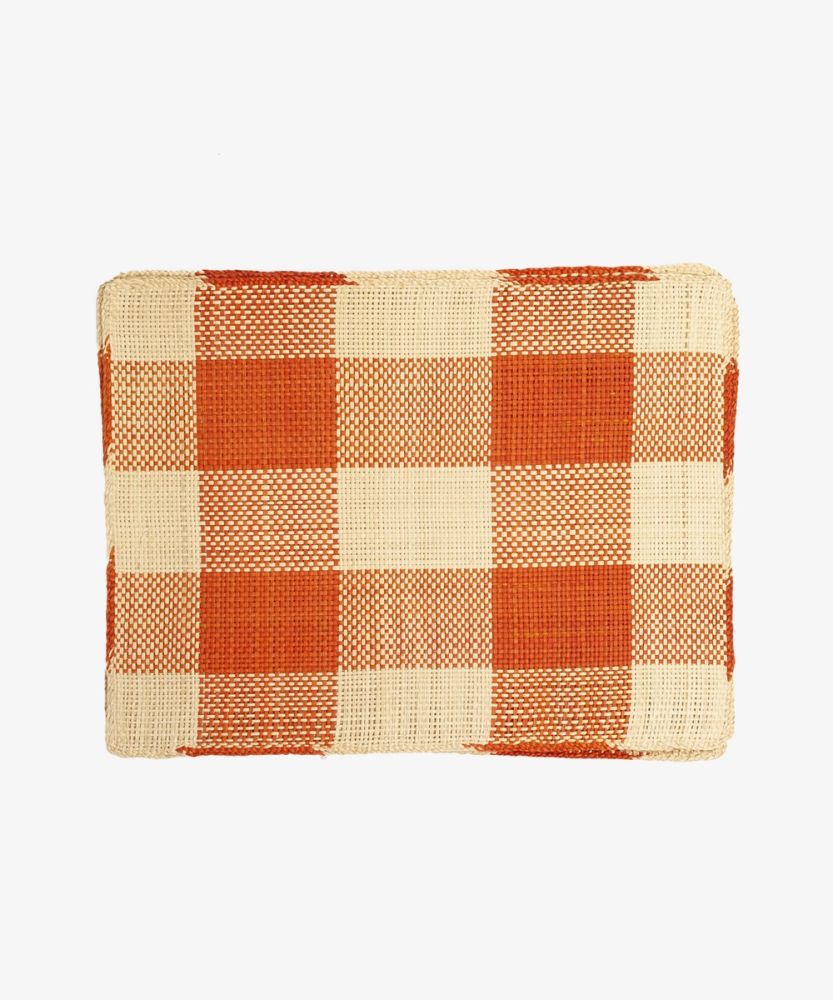 Rectangular placemat - 1 UNIT- ORANGE & BEIGE