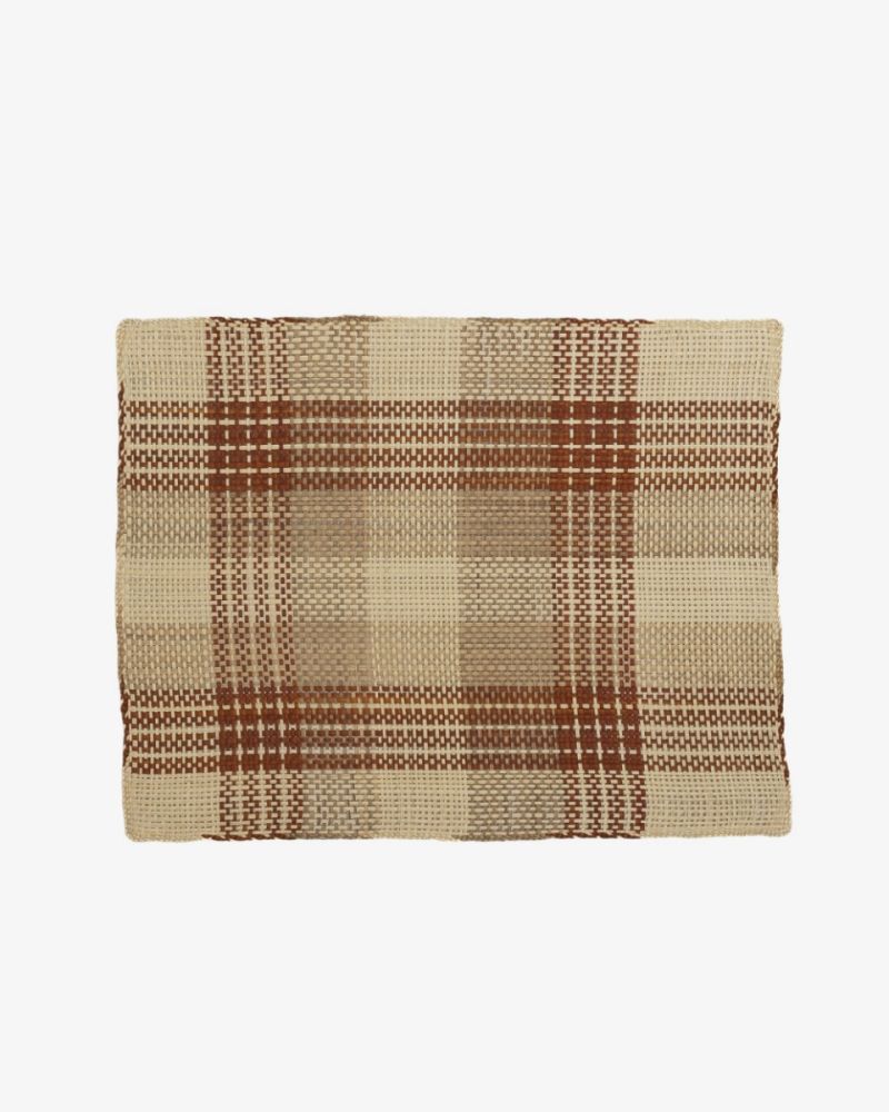 INDIVIDUAL RECTANGULAR -  1 UNIDAD - BEIGE Y TERRACOTA