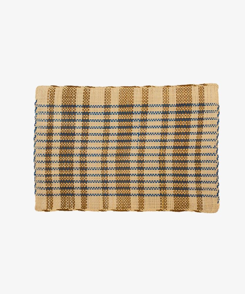 Individual rectangular - 1 unidad - BLANCO, TOSTADO Y AZUL