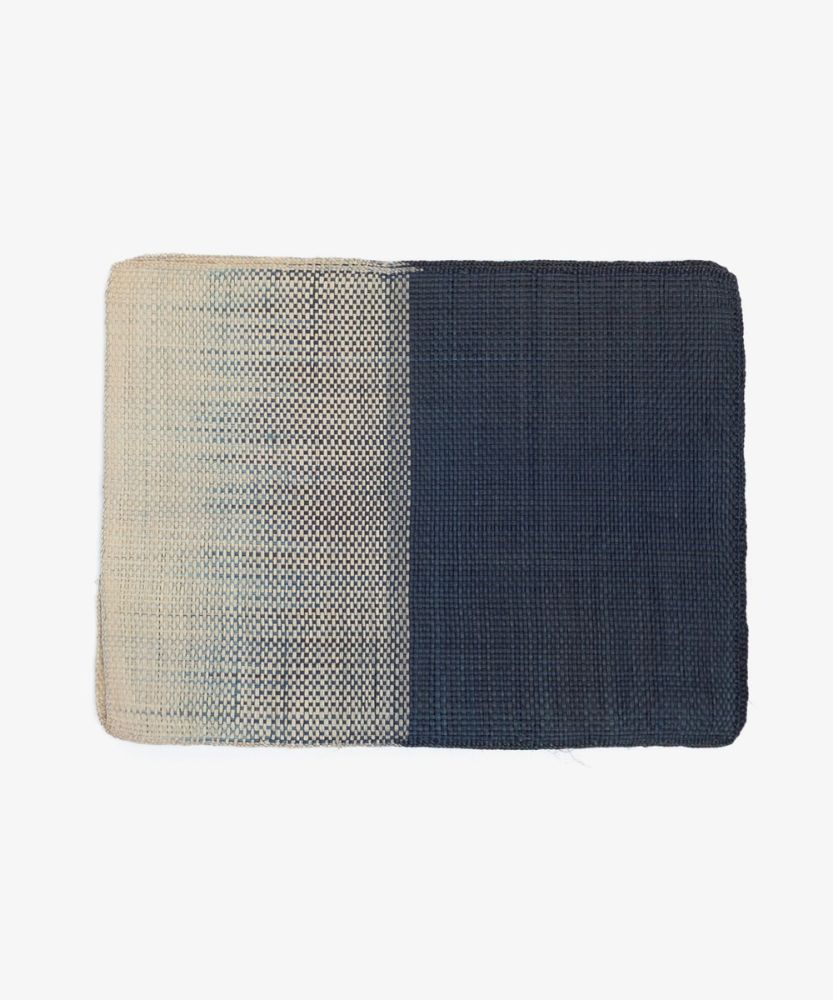 INDIVIDUAL RECTANGULAR IRACA, SET 6 - MITAD TURQUESA Y BEIG