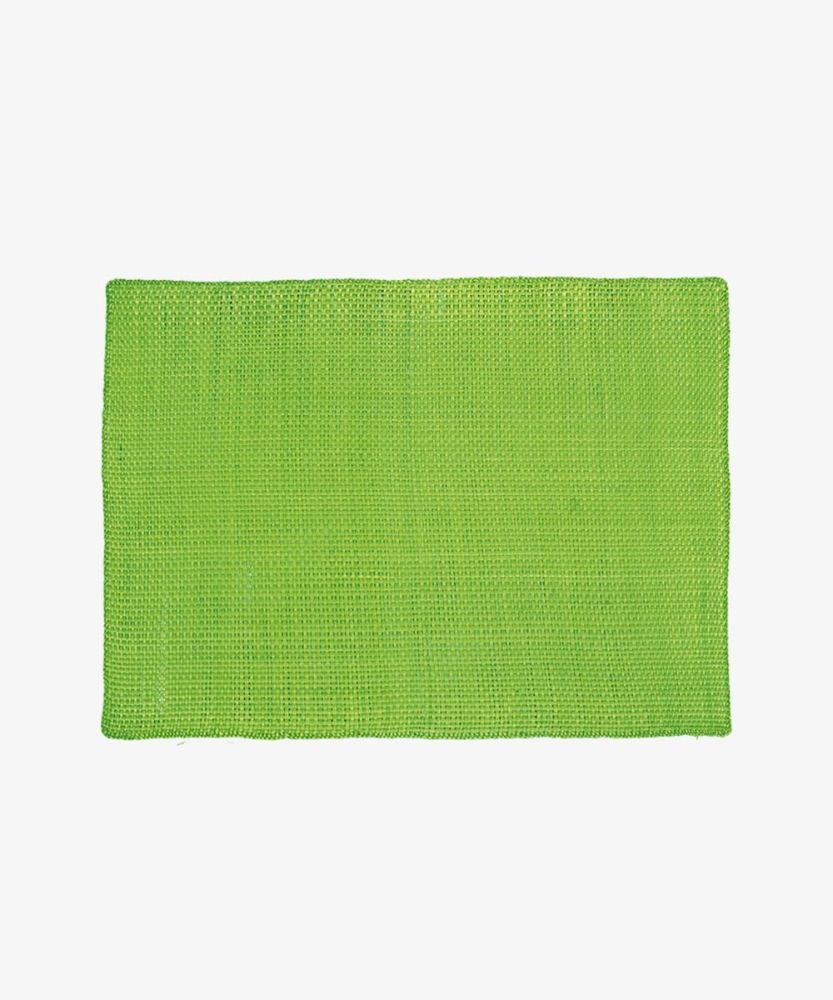 Straw placemat- set of 6 - LIME GREEN