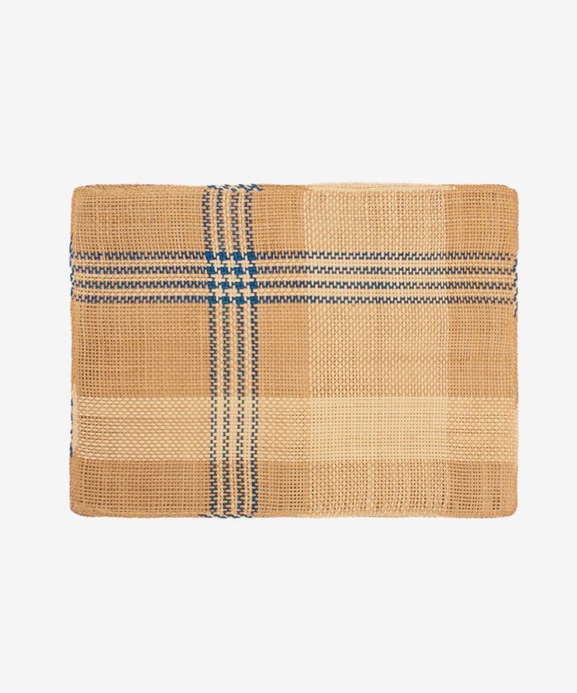INDIVIDUAL RECTANGULAR - 1 unidad - AZUL Y BEIGE