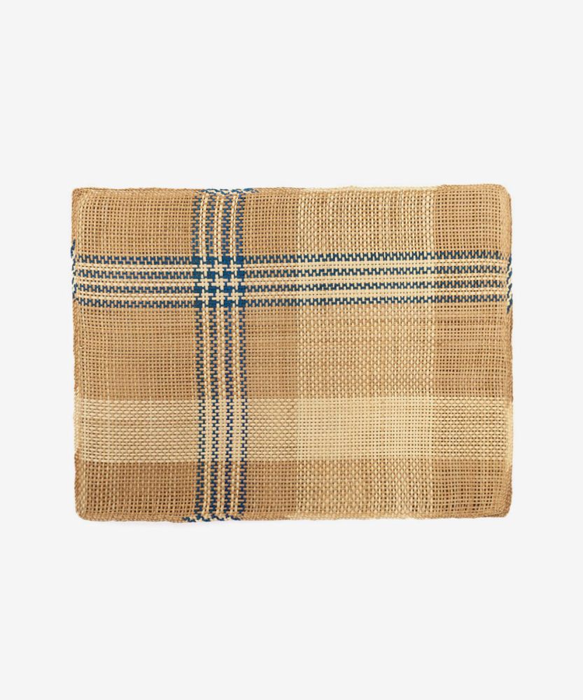 INDIVIDUAL RECTANGULAR - SET 6 -  TOSTADO Y AZUL