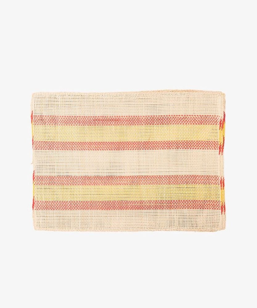 INDIVIDUAL RECTANGULAR IRACA, SET 6 - AMARILLO & BURDEOS