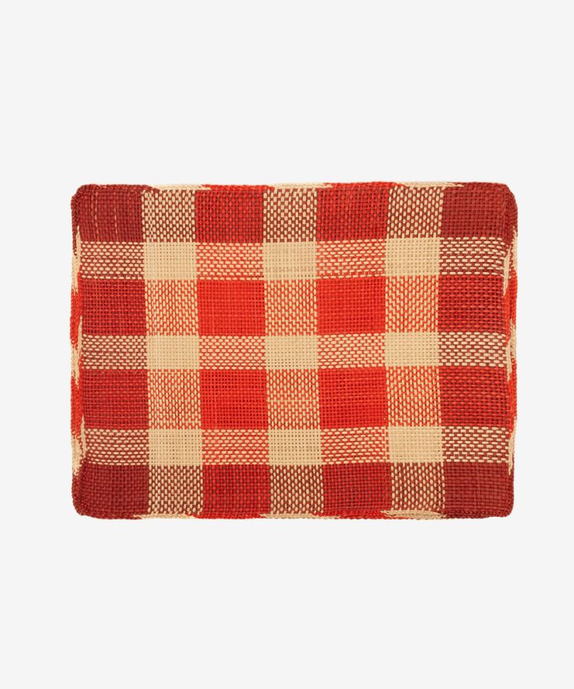 INDIVIDUAL RECTANGULAR IRACA- SET 6 - ROJO Y BURDEOS