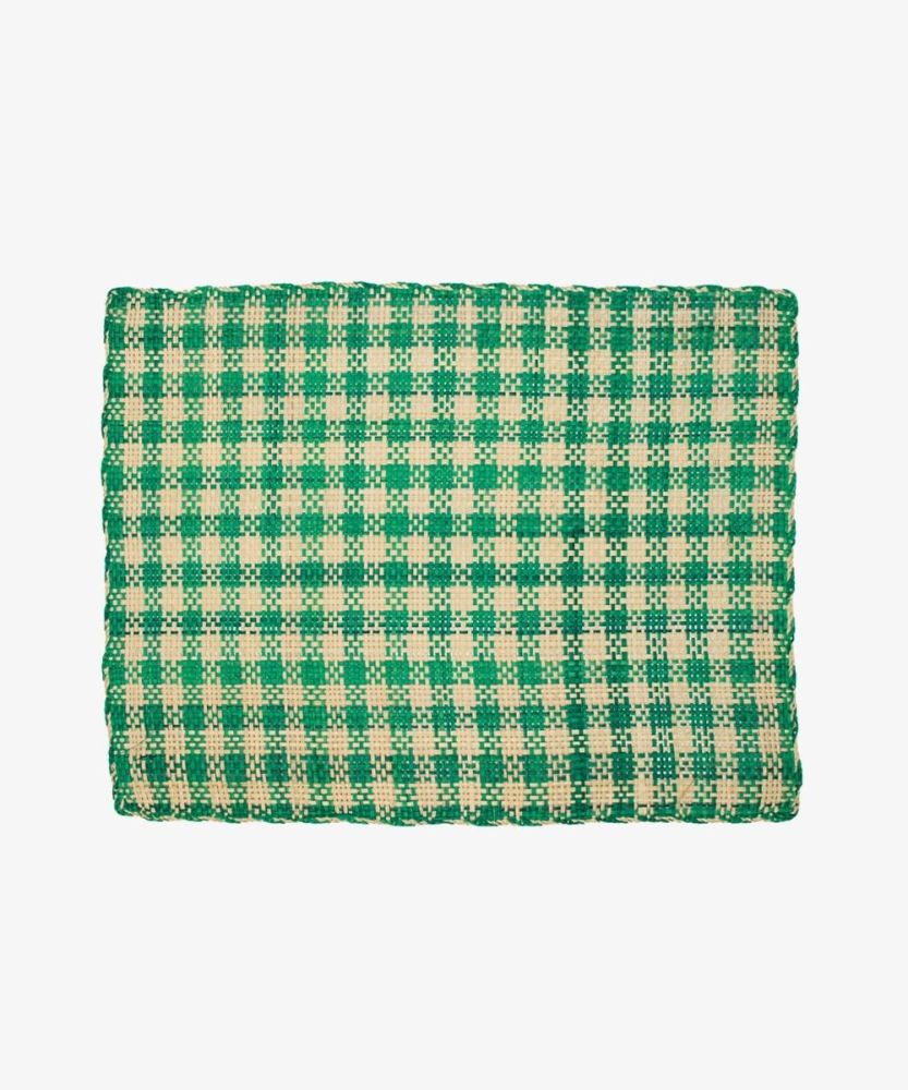 Rectangular placemat - 1 UNIT - GREEN & BEIGE