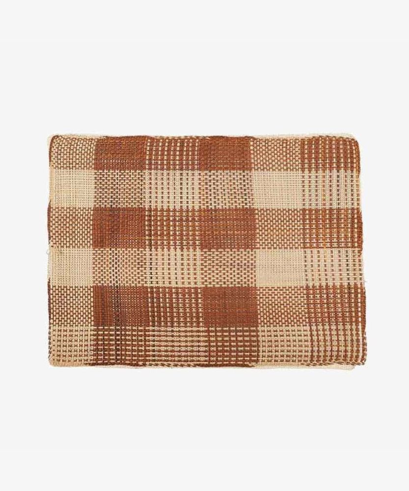 Straw placemat - SET OF 6 - BEIGE & TERRACOTTA