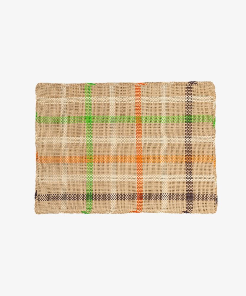 Rectangular placemat - 1 UNIT BEIGE GREEN & CORAL