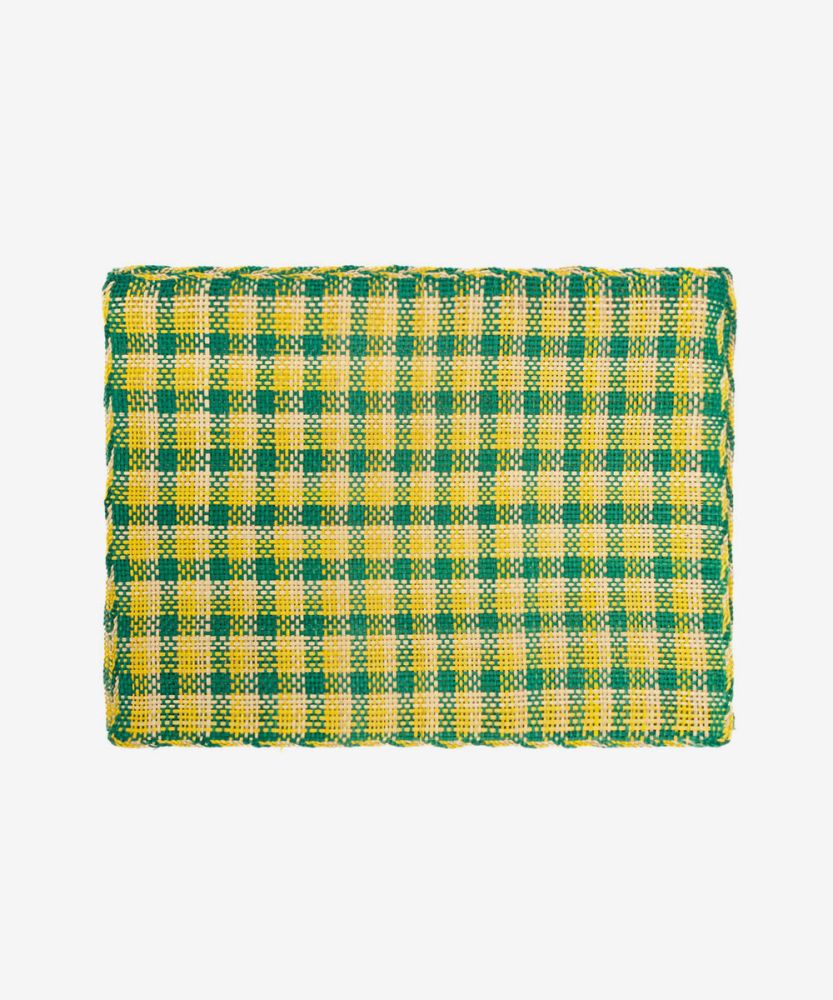Straw placemat - SET OF 6 - GREEN & YELLOW