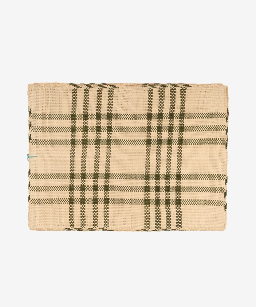 INDIVIDUAL RECTANGULAR IRACA- SET 4 - BEIGE Y VERDE