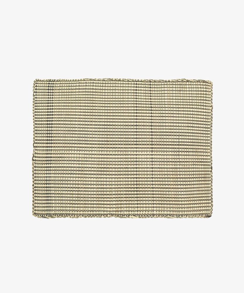 Straw placemat - SET OF 6 - BICOLOR GREY & WHITE