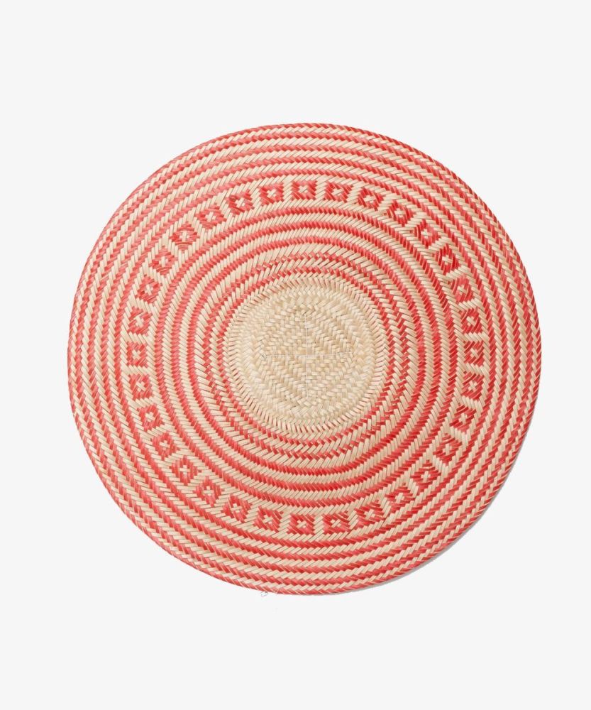 Round Placemat Mawisa - 1 UNIT - RED & BEIGE