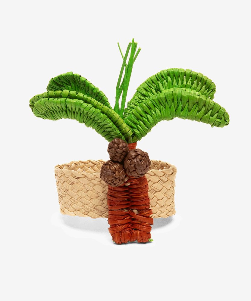 Napkin ring PALM TREE - BROWN & GREEN