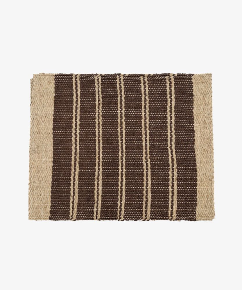 FIQUE PLACEMATS- SET OF 6- BROWN & BEIGE