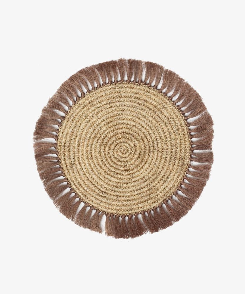 FIQUE PLACEMAT TOAST WITH FRINGES - TAUPE
