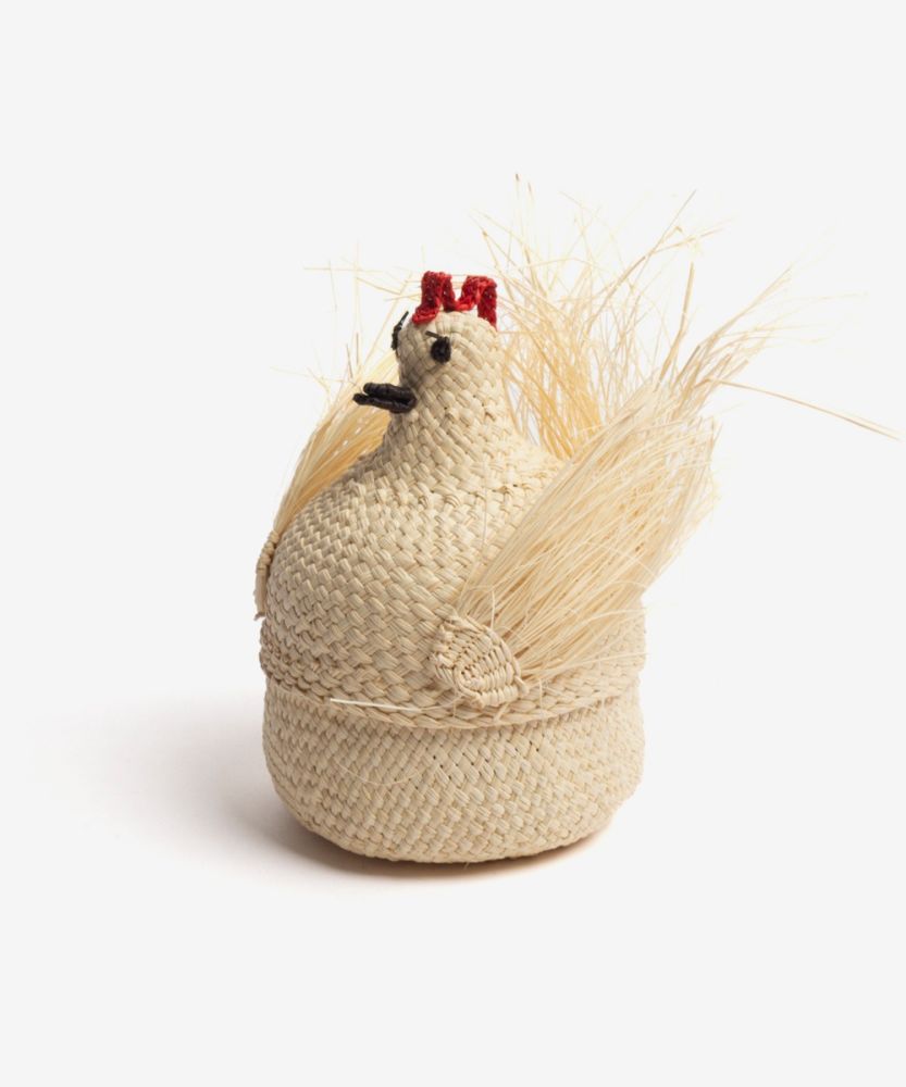 CESTO FORMA DE GALLINA - BLANCO