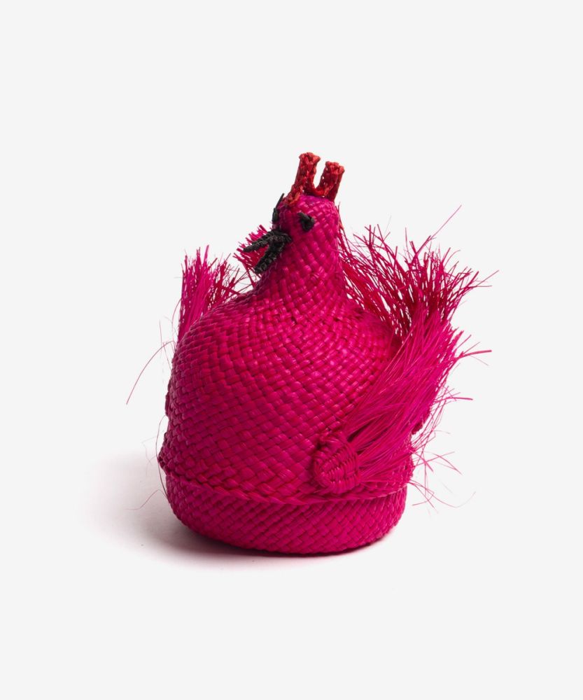 CESTO FORMA DE GALLINA- Fucsia
