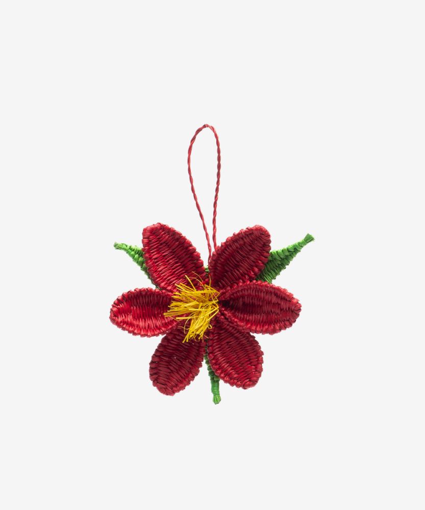 ADORNO PARA COLGAR EN IRACA - FLOR ROJA