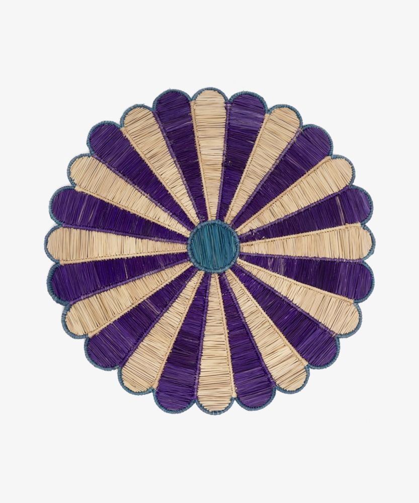 INDIVIDUAL FLOR PURPLE & BLUE EDGES