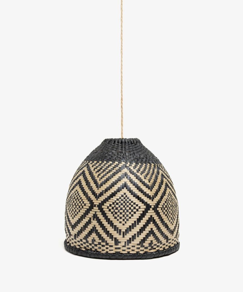 LAMPSHADE OVAL S  BLACK & BEIGE