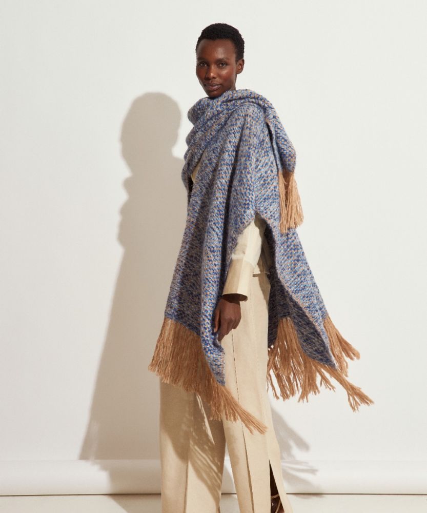 PONCHO JOSEPHINE - MIX AZUL CLARO