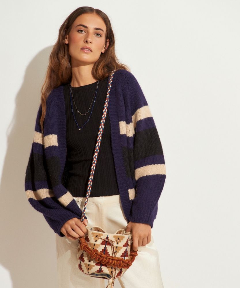 BOLSO CRUZADO M CON ASA DE MACRAMÉ - ACACIA - BEIGE Y MARRÓN