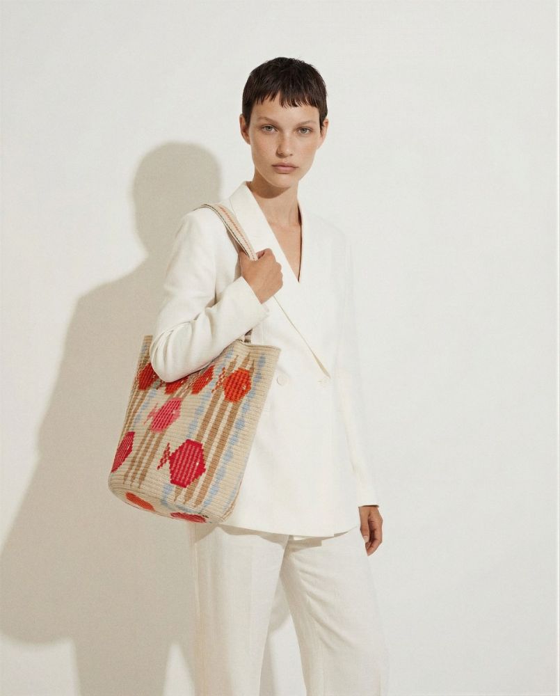 BOLSO CALA - CEPHEUS - BEIGE Y ROJO