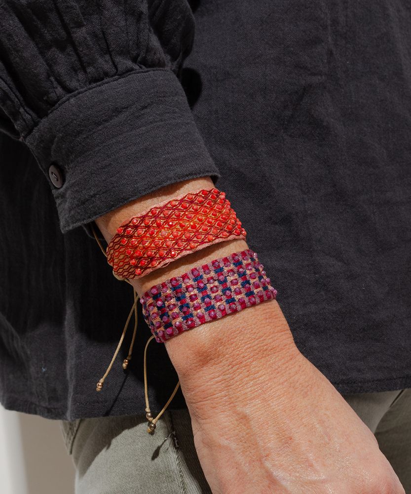 SET PULSERAS - BURDEOS Y ROJO