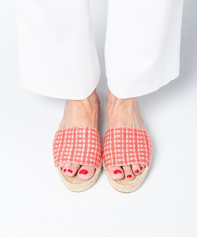 ALPARGATA MULE - PETALUA - ROSA NEON & BEIGE