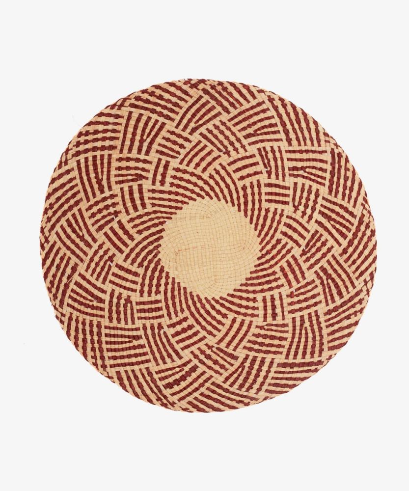 Round Placemat - UNIT - BURGUNDY & BEIGE