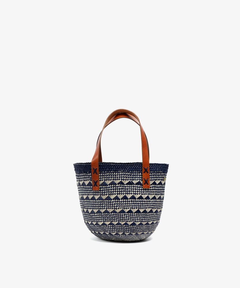 CANASTO BAG XS MOSAICO - WITH LEATHER STRAP