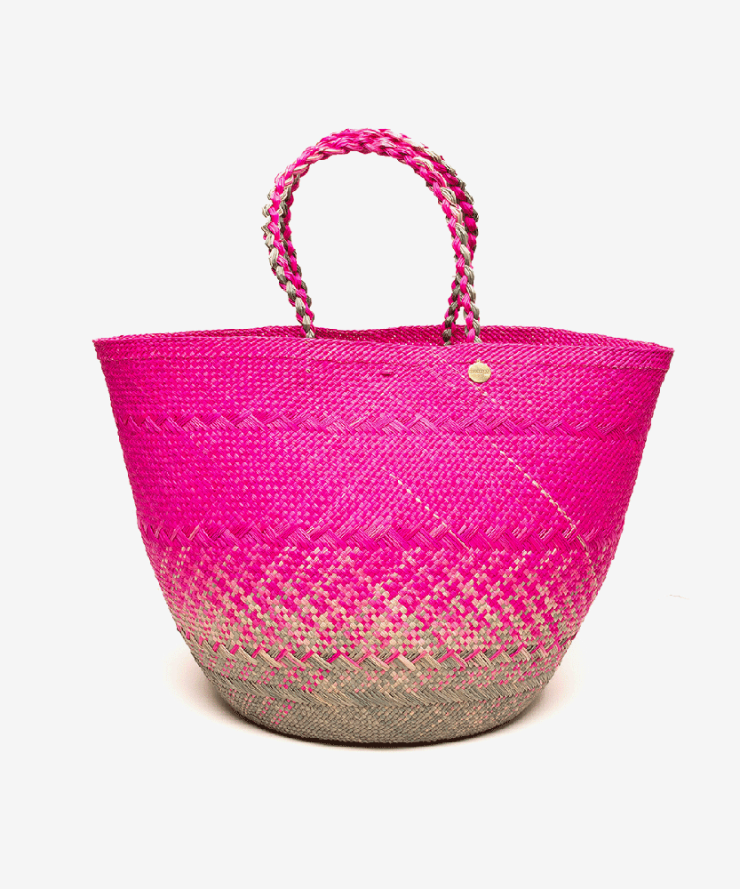 CANASTO BAG L - PINK & GREY