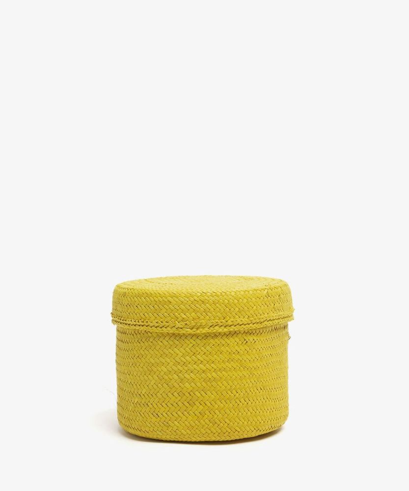 Iraca Basket  S -12 x 8 cm H. PLAIN - YELLOW