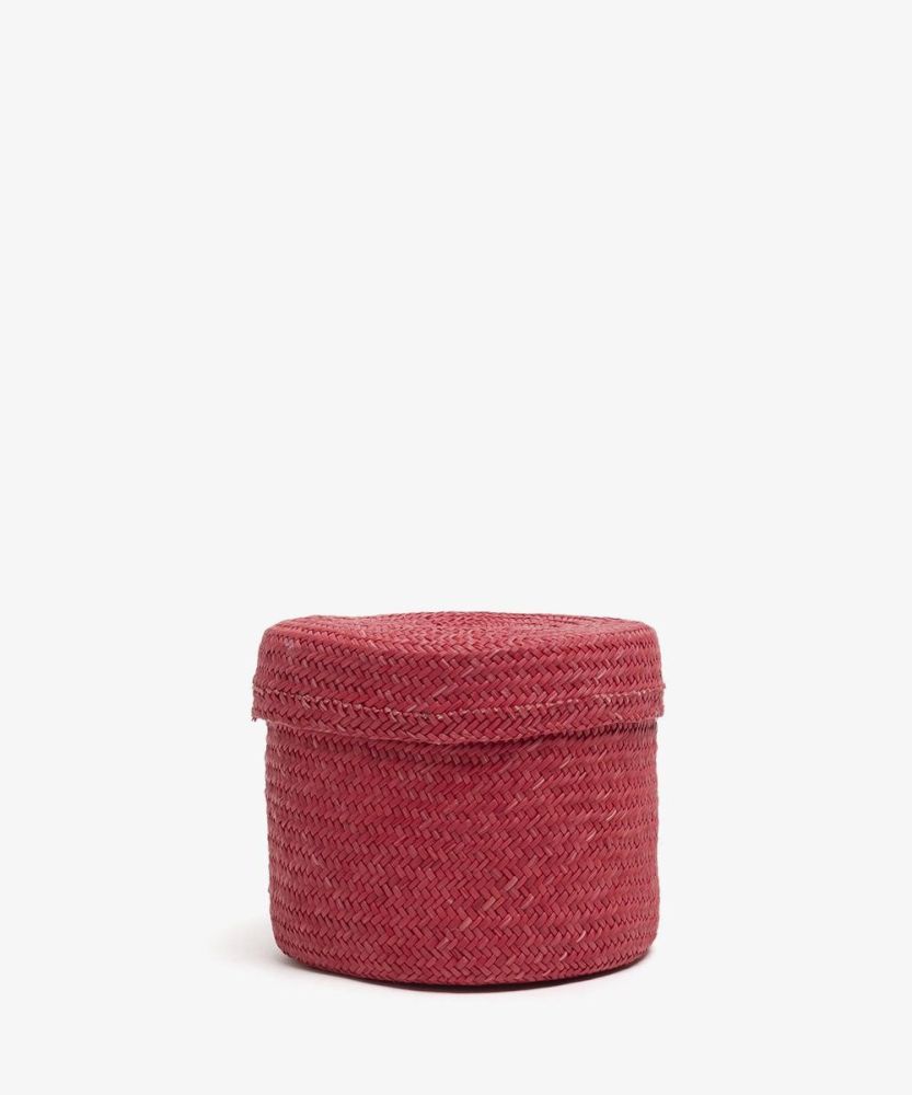 Iraca Basket  S -12 x 8 cm H. PLAIN - RED