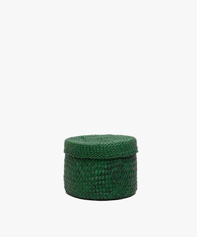 Iraca Basket  S -12 x 8 cm H. PLAIN - GREEN