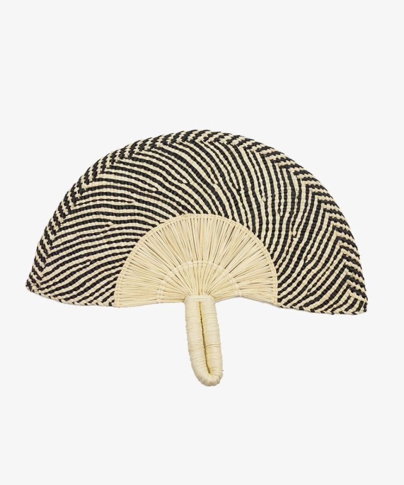 Handwoven Fan - Black & Natural 

