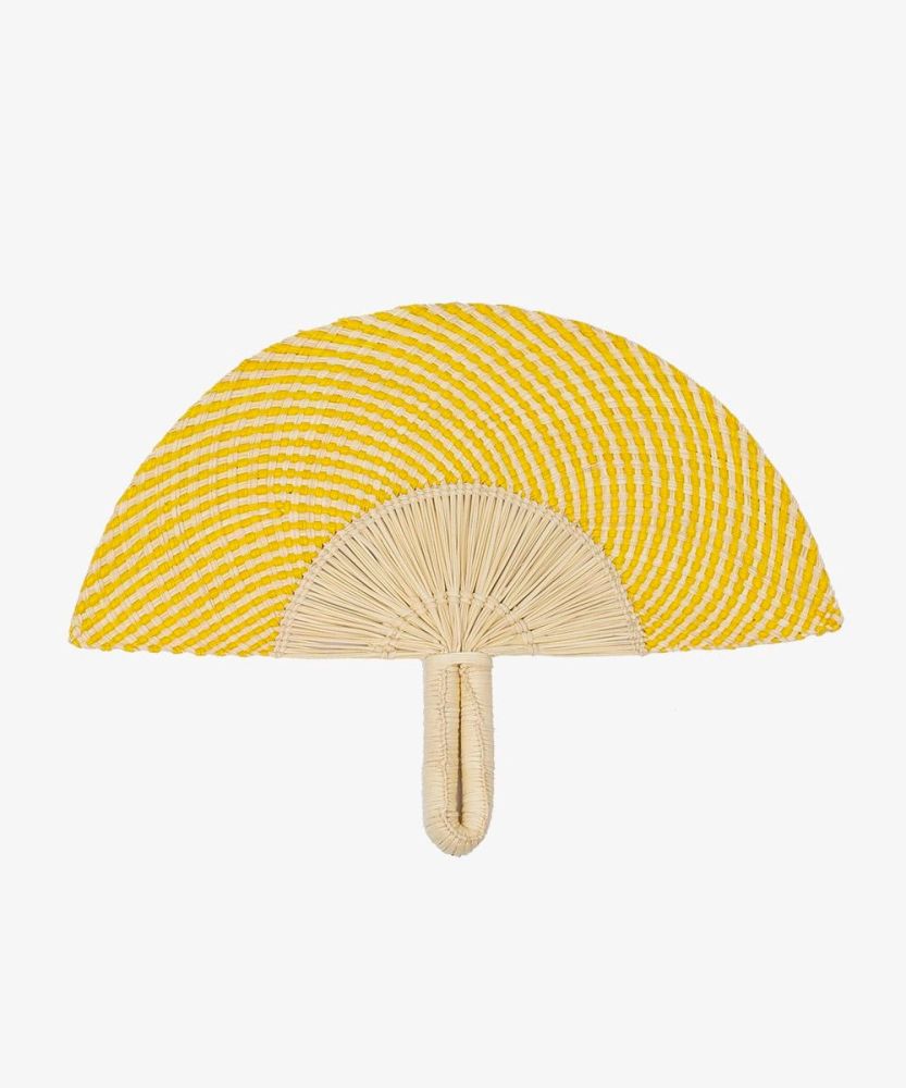 Abanico de mano - Amarillo & Beige