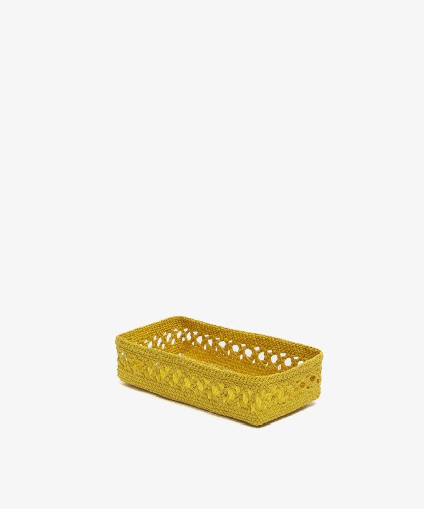 CAJA DE IRACA RECTANGULAR S - MAYA AMARILLO