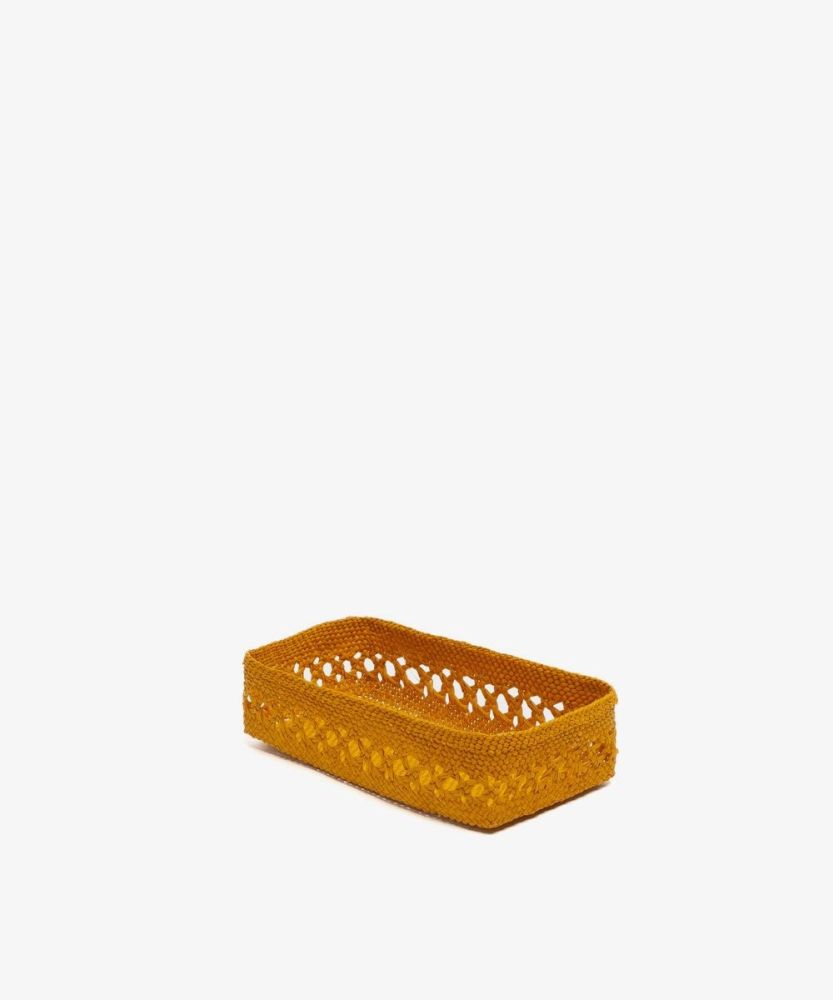 CAJA DE IRACA RECTANGULAR S - NARANJA OSCURO